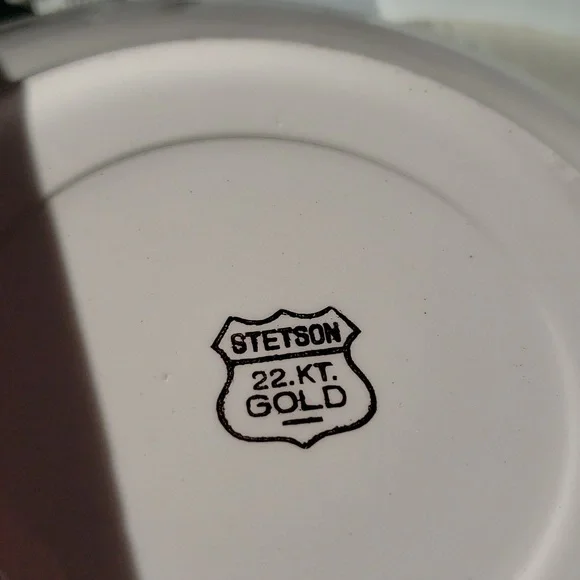 Stetson 22k gold trimmed bread plate replacement 6in two - Picture 3 of 4